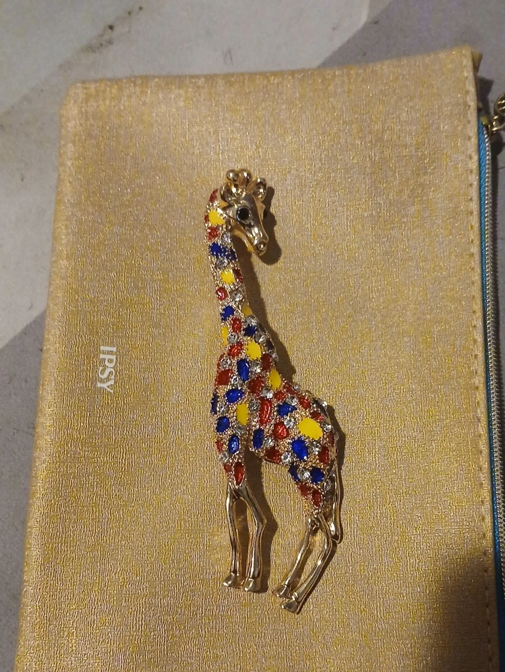 Gold-tone Multicolor Giraffe Brooch Or Nwcklace Accessories New